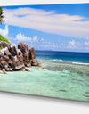 Beautiful Seychelles Rocky Coast - Landscape Wall Art Canvas Print