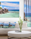 Beautiful Seychelles Rocky Coast - Landscape Wall Art Canvas Print