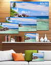 Beautiful Seychelles Rocky Coast - Landscape Wall Art Canvas Print