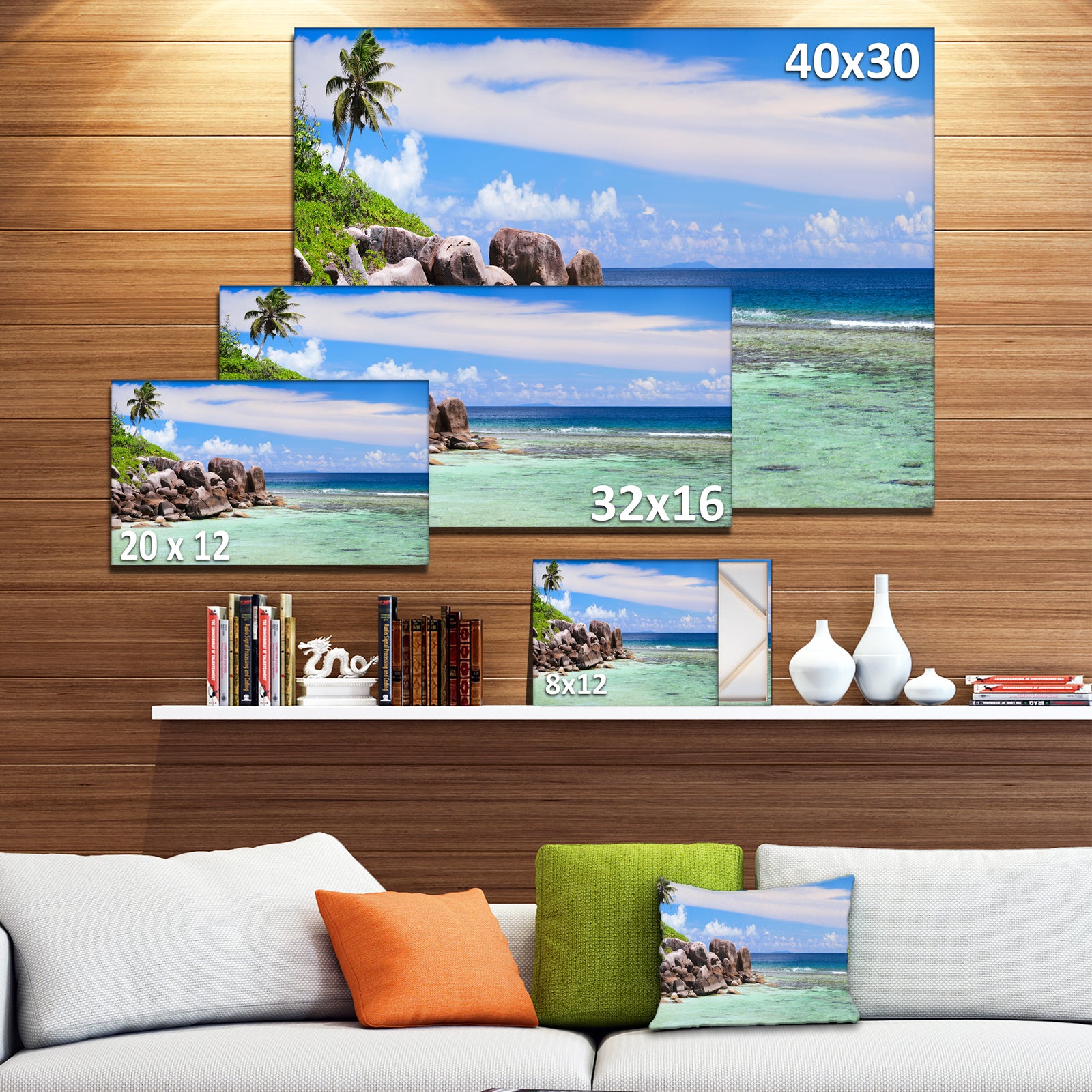 Beautiful Seychelles Rocky Coast - Landscape Wall Art Canvas Print