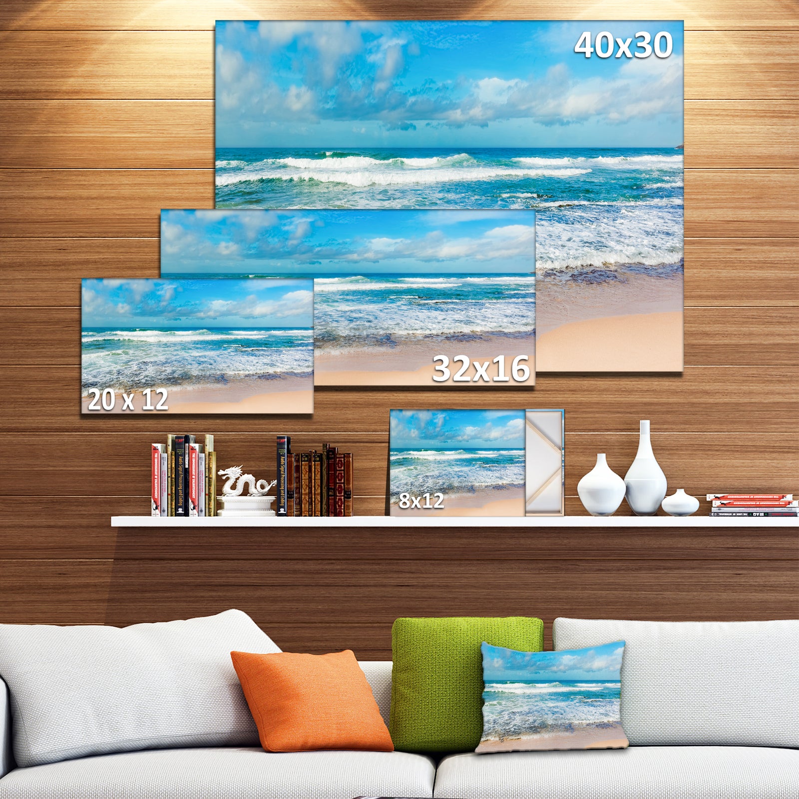 Indian Ocean Panoramic View - Extra Large Seashore Canvas Art