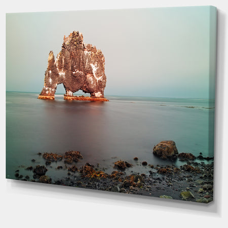 Rock Sea Symbol in Iceland - Extra Large Seashore Canvas Art