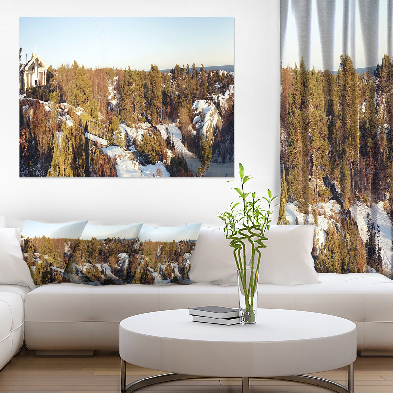 Rocky Coast with Wooden Cottage - Landscape Wall Art Canvas Print