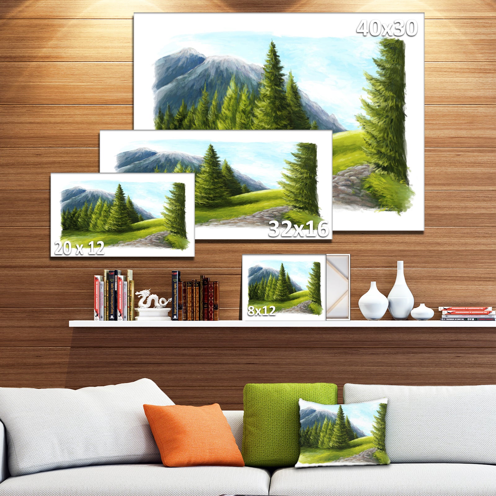 Road in Green Mountains - Landscape Wall Art Canvas Print