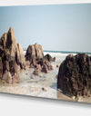 Large Rocks at Coast Panorama - Extra Large Seashore Canvas Art