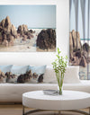 Large Rocks at Coast Panorama - Extra Large Seashore Canvas Art