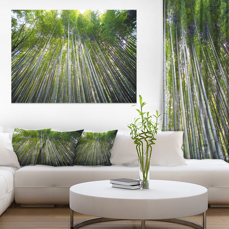 Bamboo forest of Kyoto Japan. - Forest Canvas Wall Art Print
