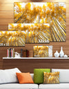 Autumn Bamboo Grove in Yellow - Oversized Forest Canvas Artwork