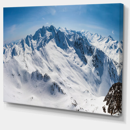 Snowy Mountains Panoramic View - Landscape Wall Art Canvas Print
