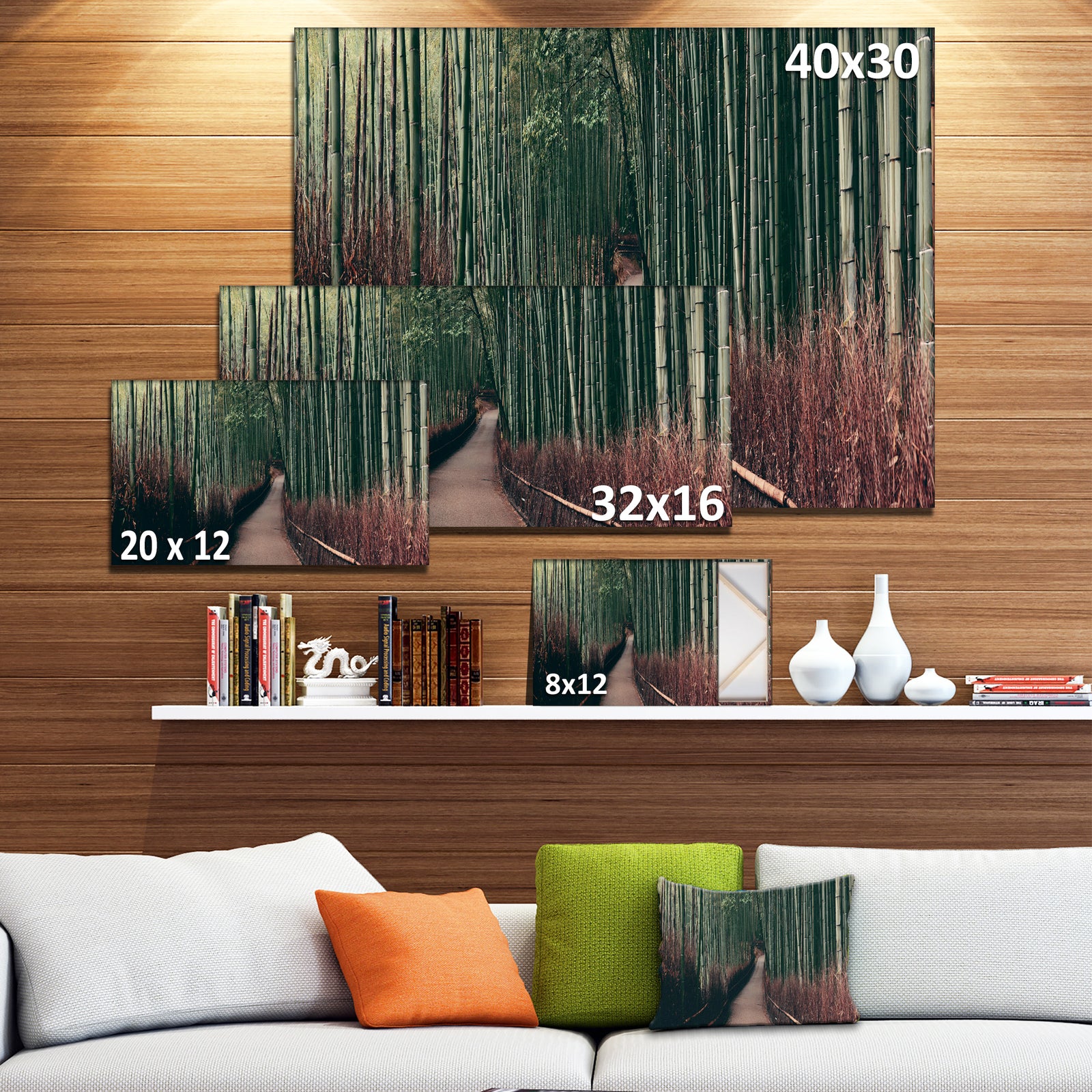 Bamboo Grove in Arashiyama Panorama - Oversized Forest Canvas Art