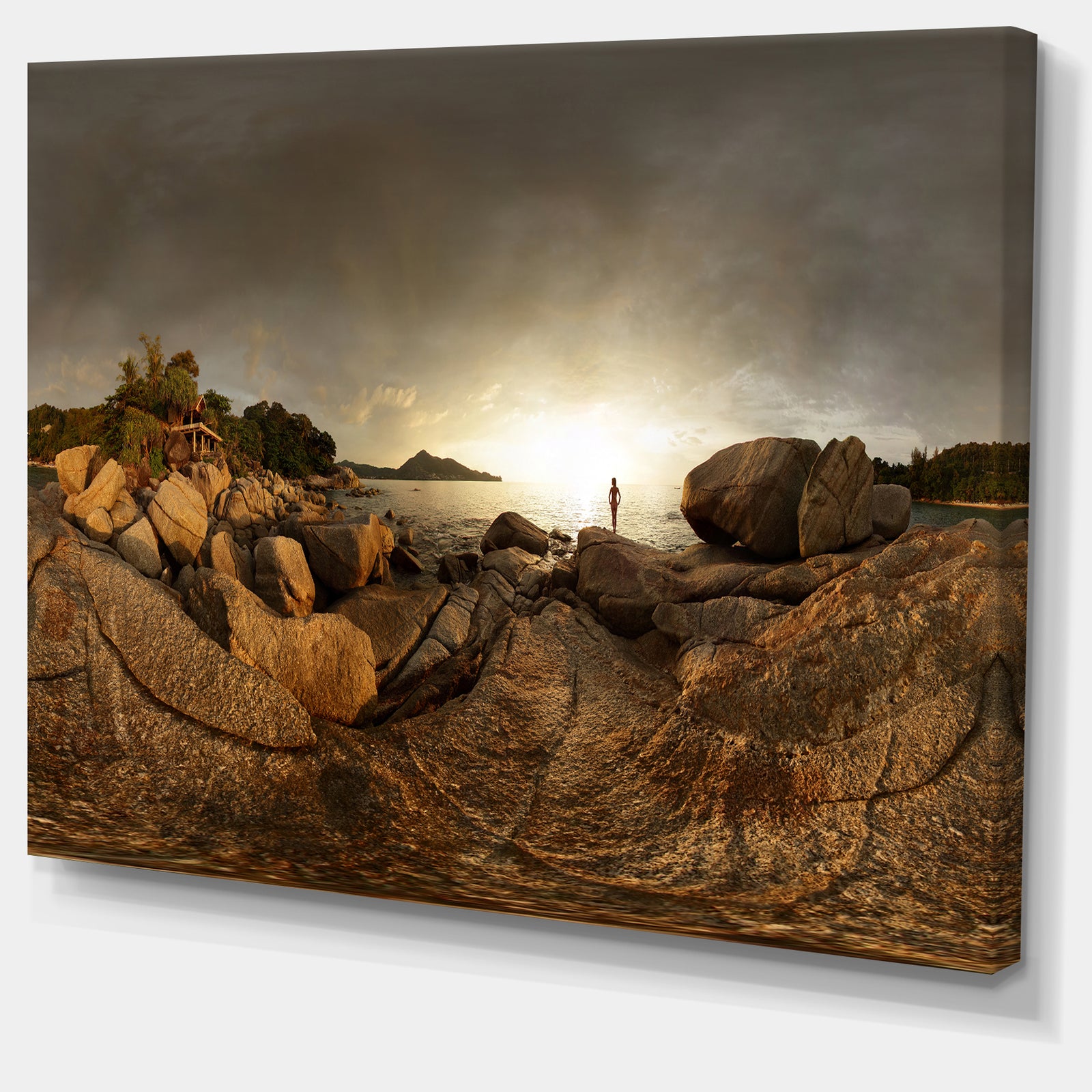 Brown Rocky Forest Panorama - Landscape Wall Art Canvas Print