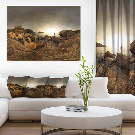 Brown Rocky Forest Panorama - Landscape Wall Art Canvas Print