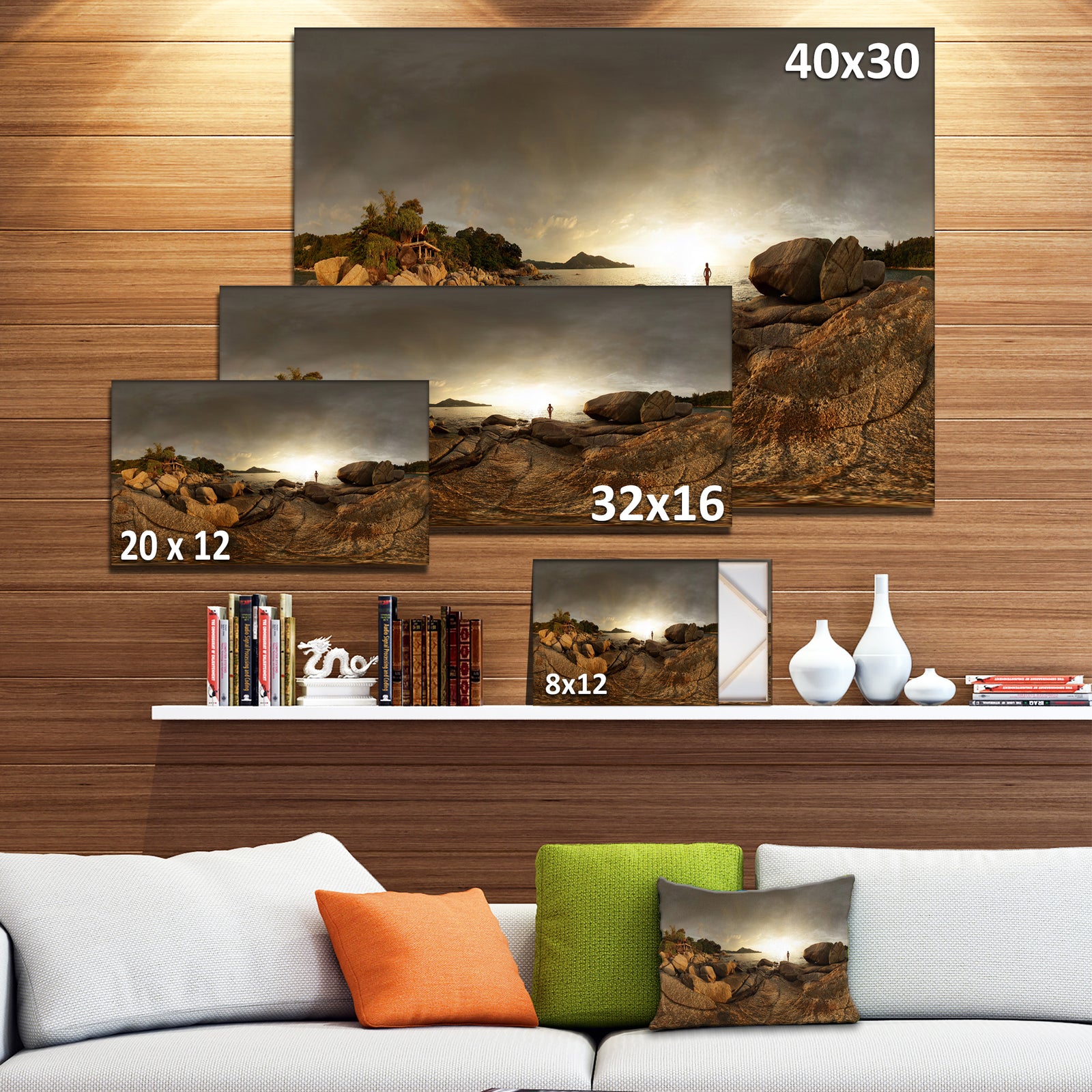 Brown Rocky Forest Panorama - Landscape Wall Art Canvas Print