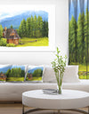 Small Wooden Home in Mountains - Landscape Wall Art Canvas Print