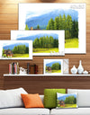 Small Wooden Home in Mountains - Landscape Wall Art Canvas Print