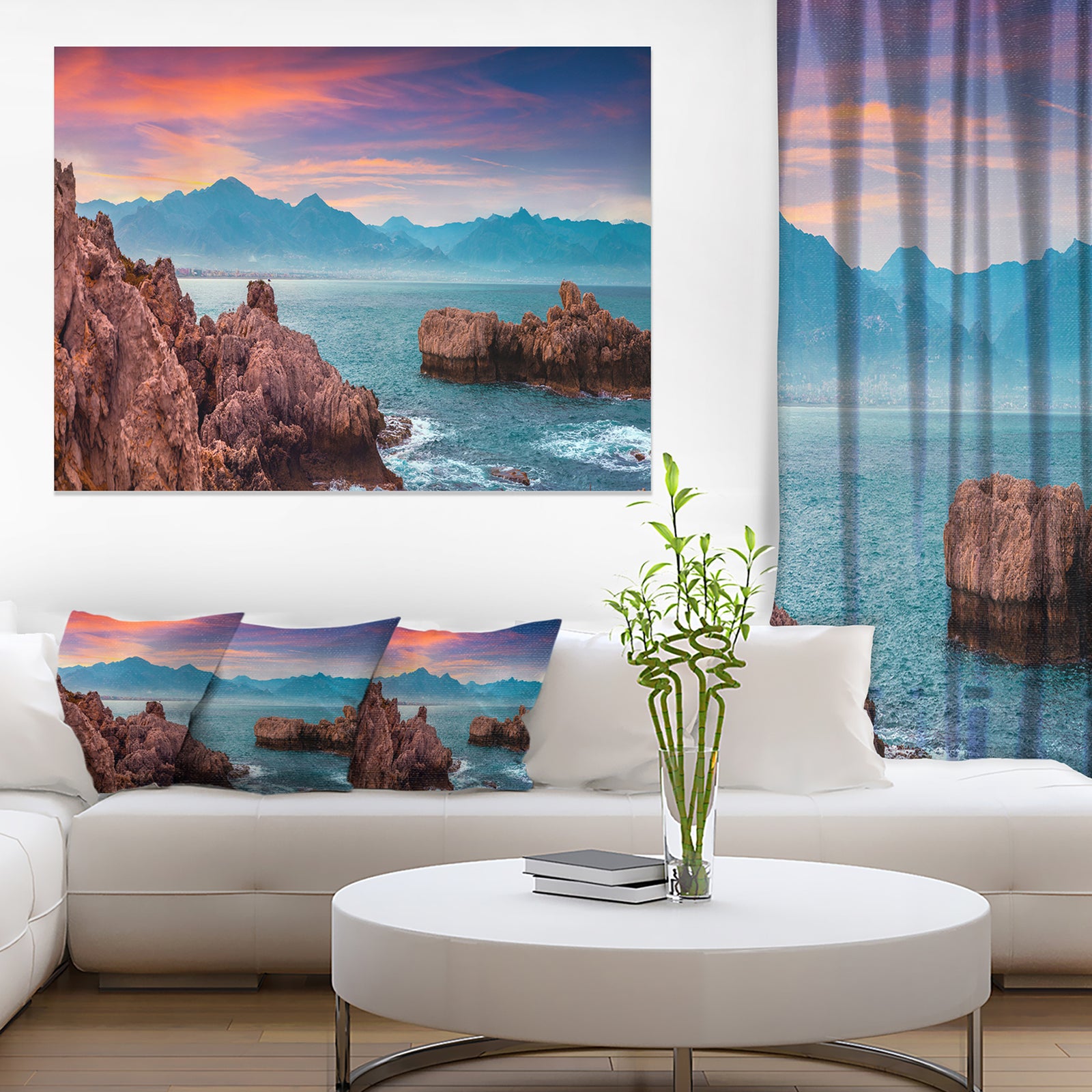 Sunrise on Barbor Milazzo Panorama - Landscape Print Wall Artwork