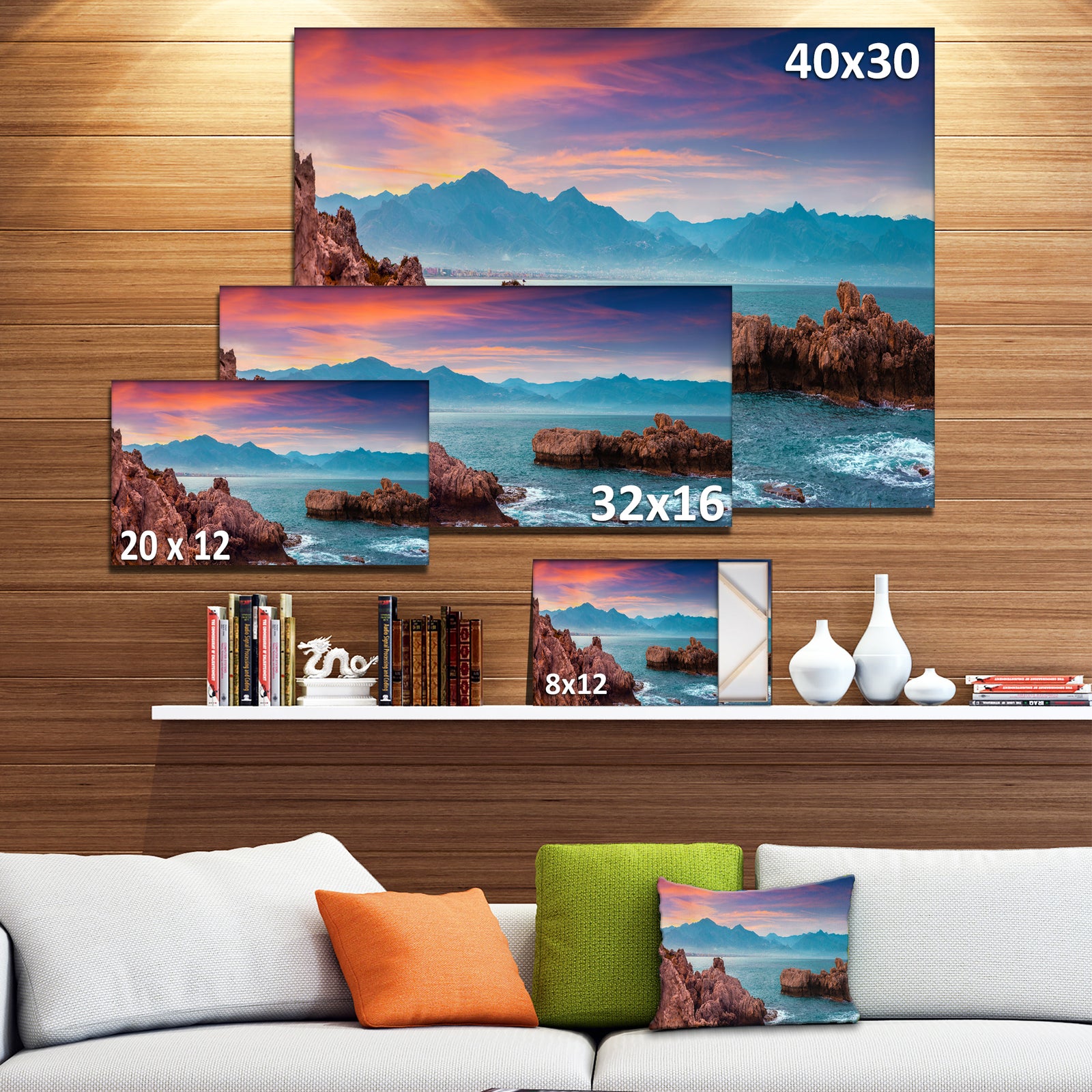 Sunrise on Barbor Milazzo Panorama - Landscape Print Wall Artwork