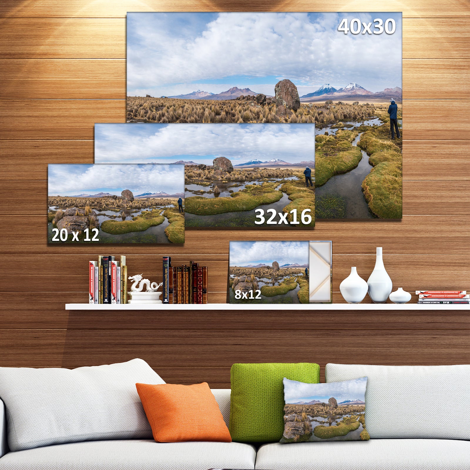 Bolivia Volcanoes Panoramic View - Landscape Print Wall Artwork