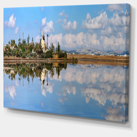 Hala Sulttan Tekke in Cyprus Panorama - Extra Large Seashore Canvas Art