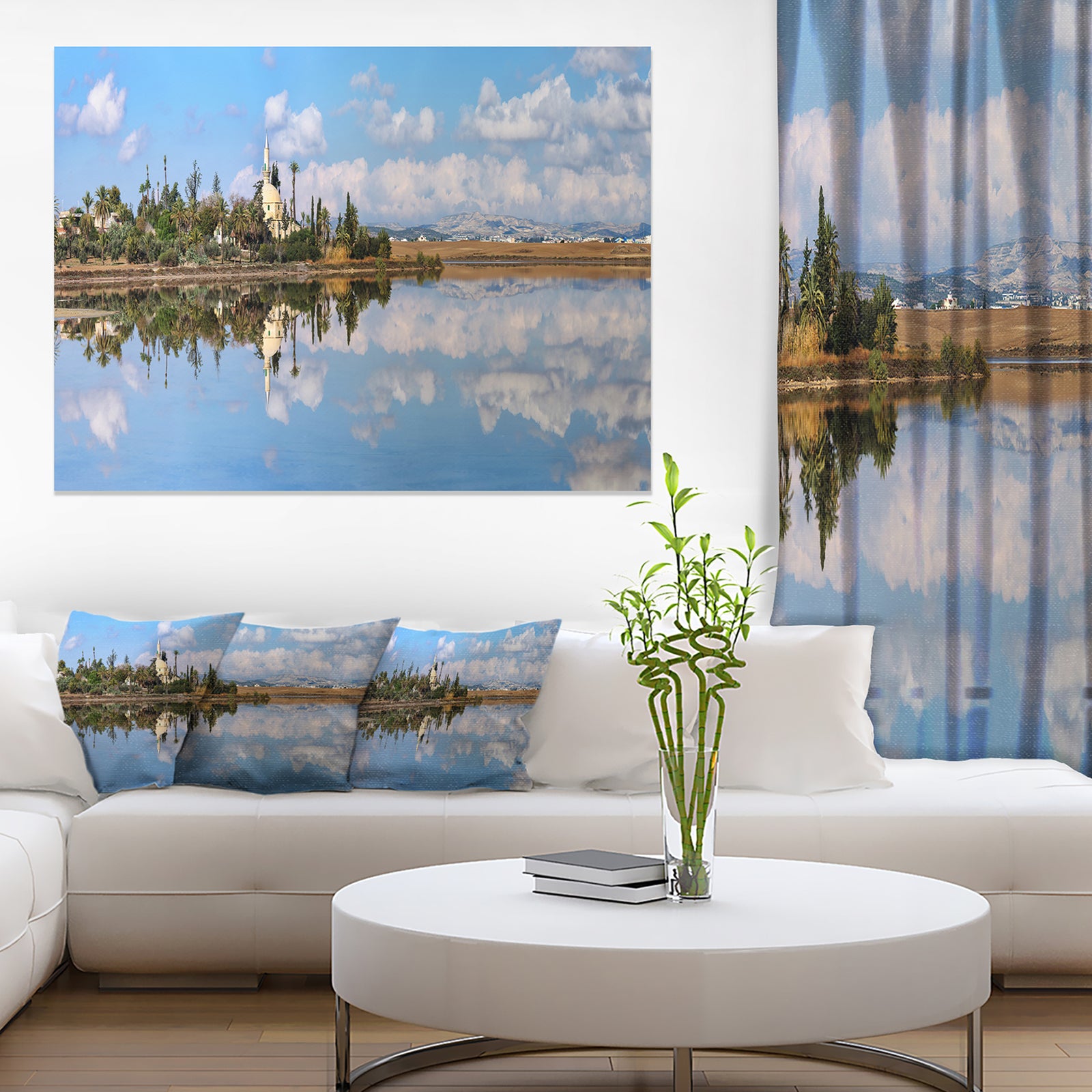 Hala Sulttan Tekke in Cyprus Panorama - Extra Large Seashore Canvas Art