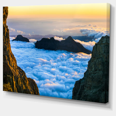 Gran Canaria Sunset over Clouds - Extra Large Seashore Canvas Art
