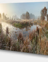 Frosty Grass Aside River Panorama - Landscape Print Wall Artwork