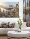 Frosty Grass Aside River Panorama - Landscape Print Wall Artwork