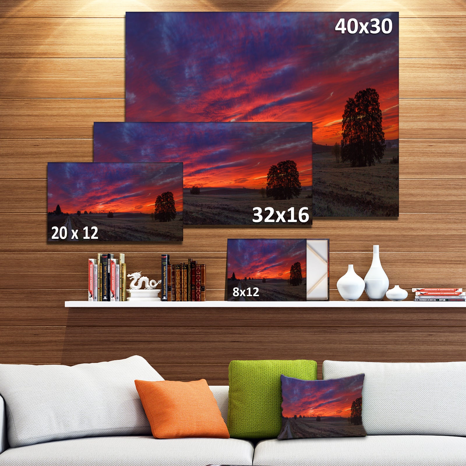 Gorgeous Cloudy Sky during Fall - Landscape Print Wall Artwork