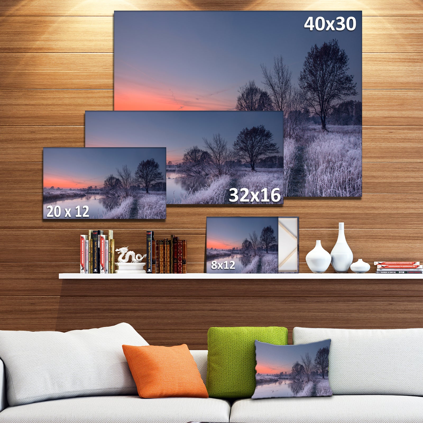 Frosty Fall Morning Panorama - Landscape Print Wall Artwork
