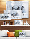 Herd of Horses Run Across Snow - Landscape Print Wall Artwork