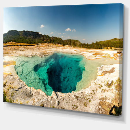 Yellow Stone Pool Panorama - Landscape Print Wall Artwork
