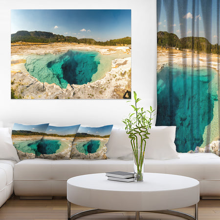 Yellow Stone Pool Panorama - Landscape Print Wall Artwork
