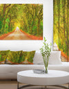 Fall Greenery and Road Straight Ahead - Oversized Forest Canvas Art