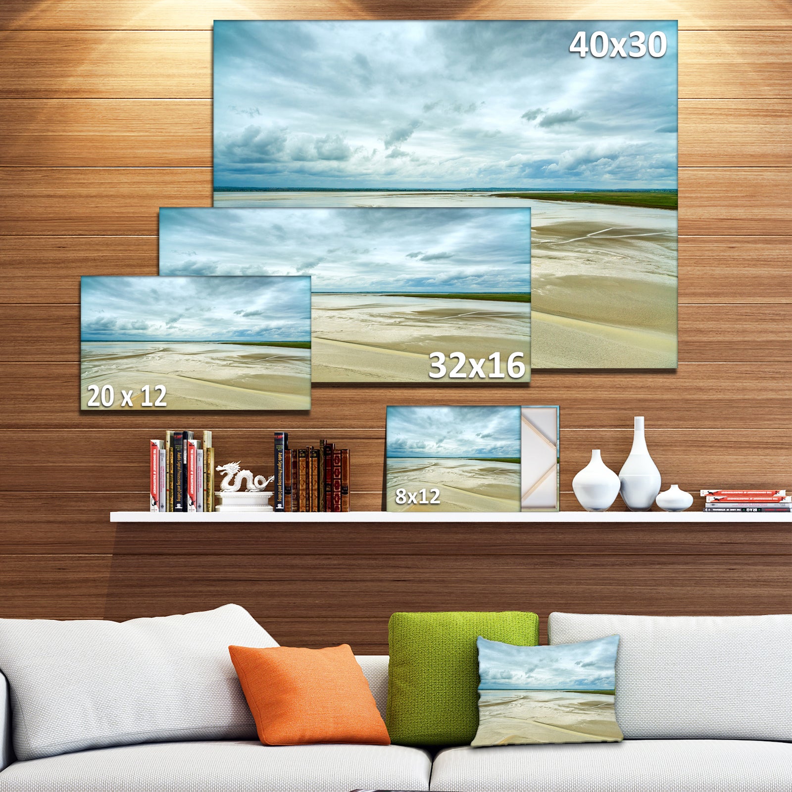 Low Tide in Mont Saint Normandy - Oversized Landscape Wall Art Print