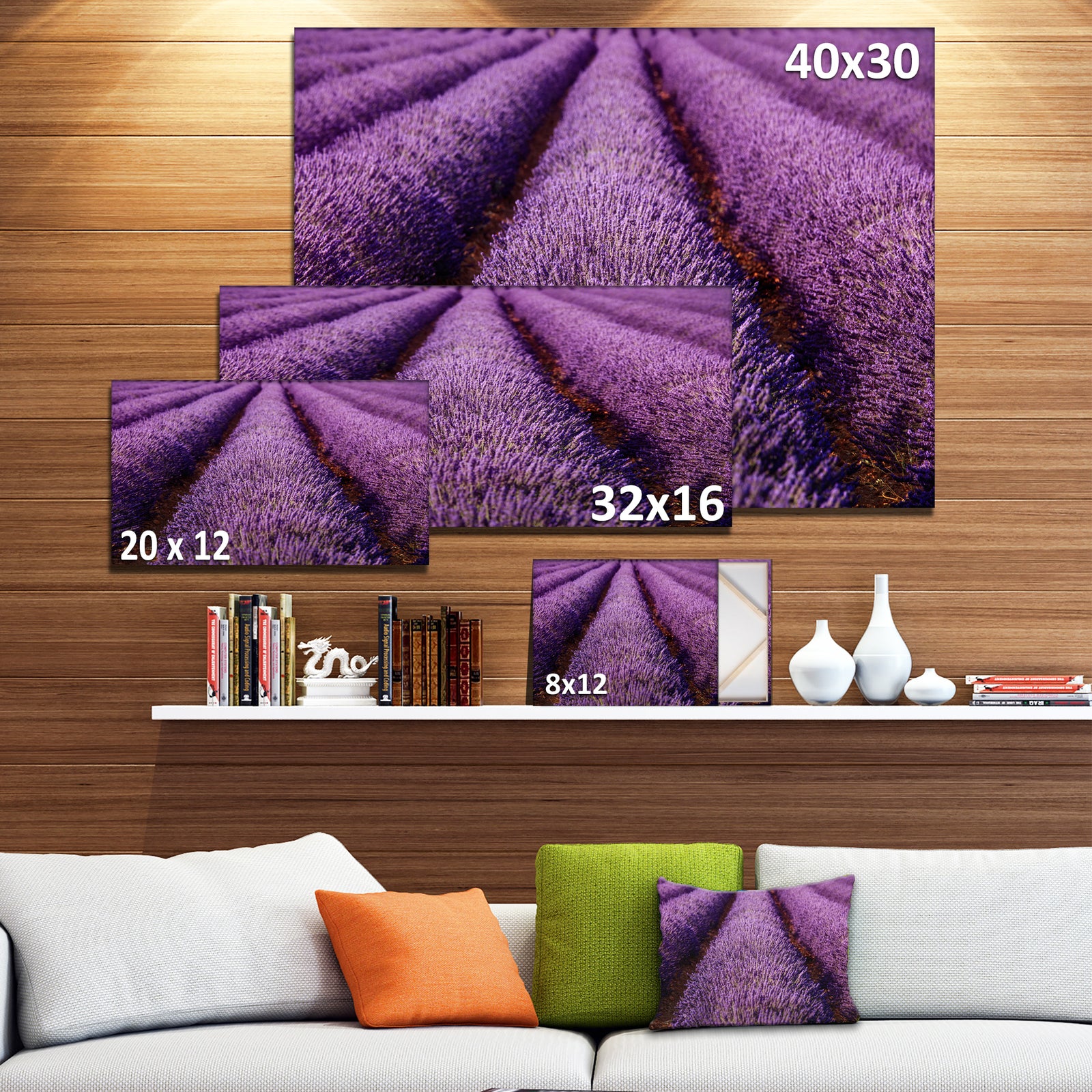 Endless Rows of Lavender Field - Oversized Landscape Wall Art Print