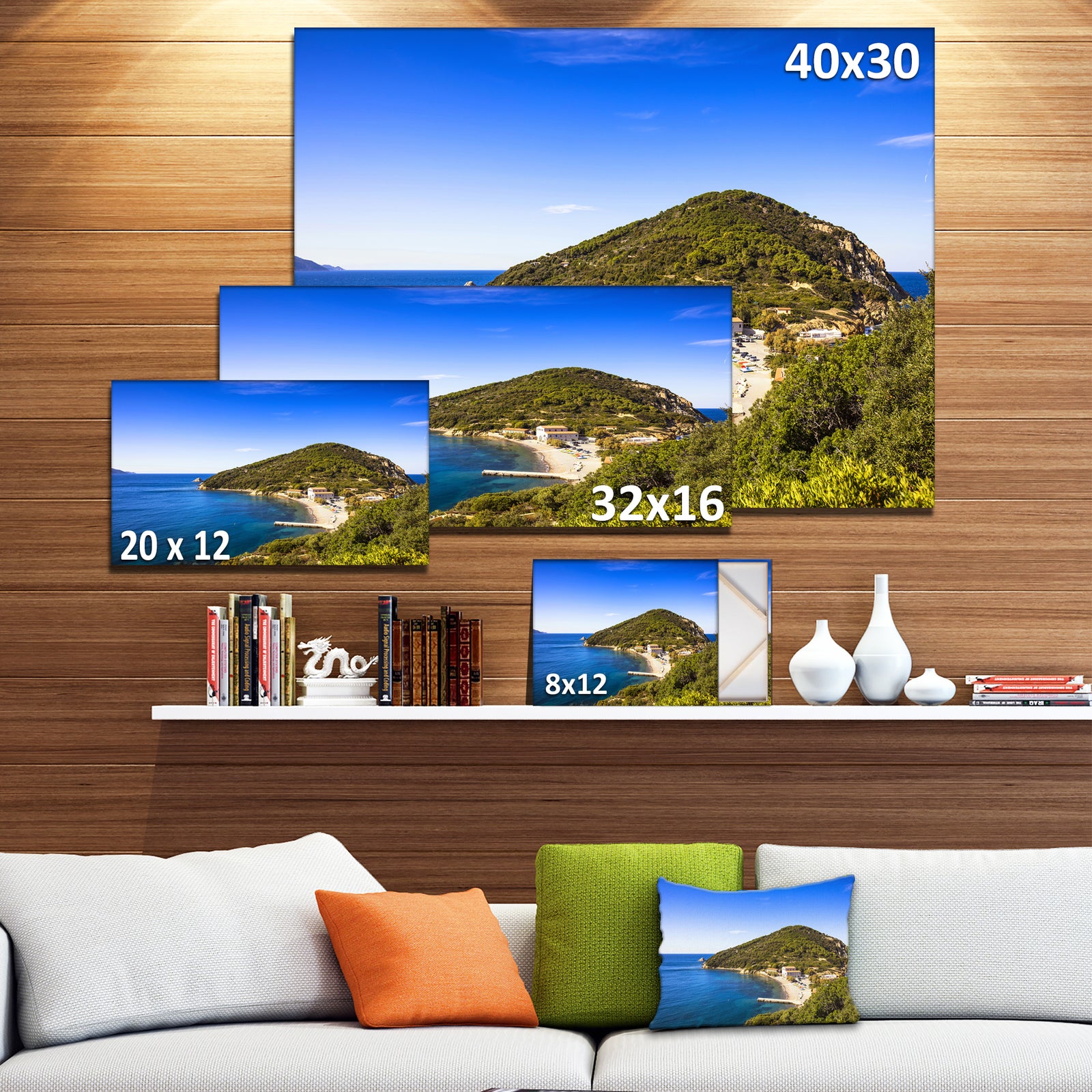 Blue Seashore at Elba Island - Extra Large Seashore Canvas Art