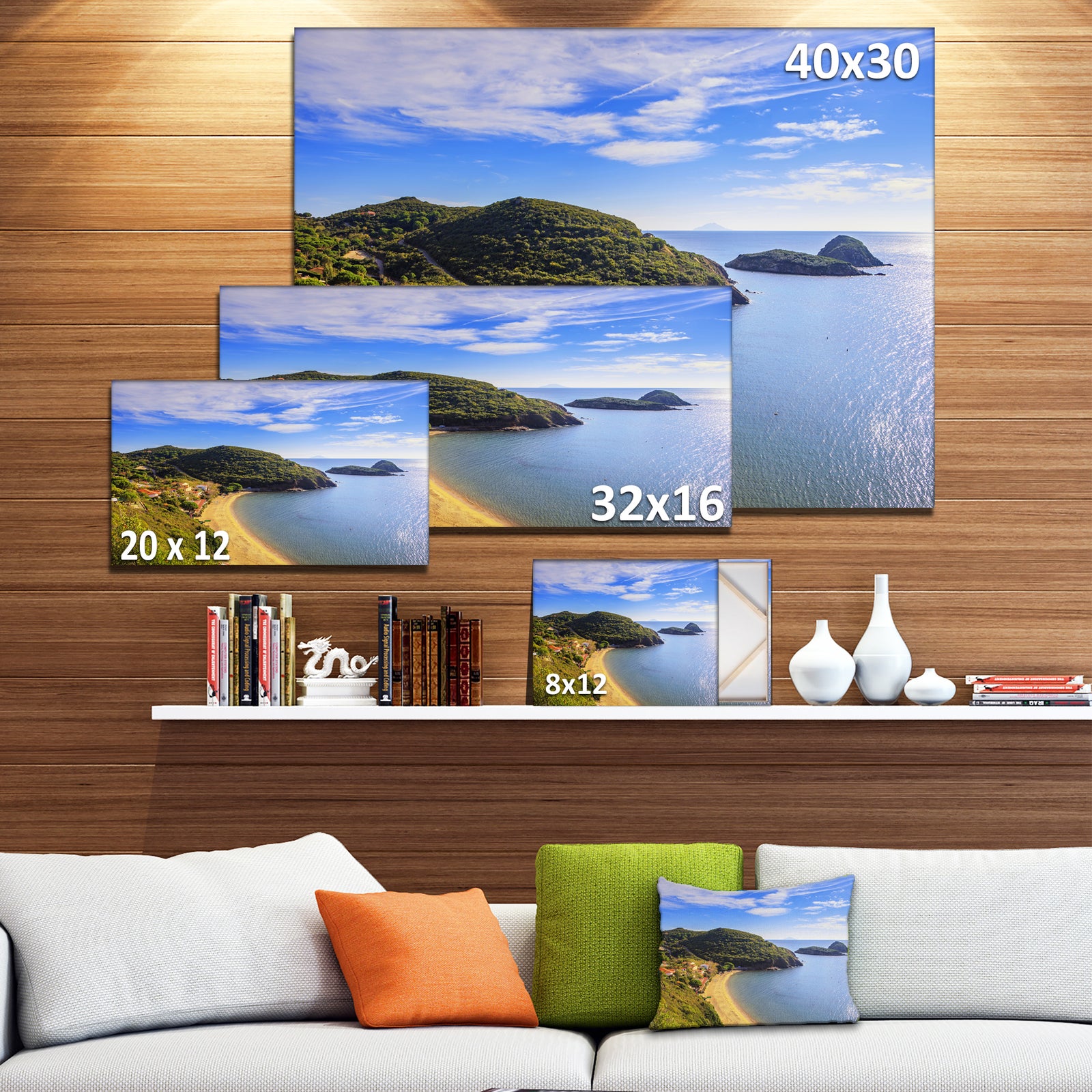 Innamorata Beach and Gemini Islets - Extra Large Seashore Canvas Art