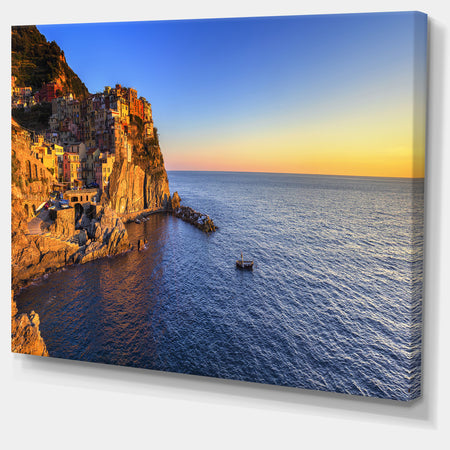 Manarola Village Beach Panorama - Oversized Landscape Wall Art Print
