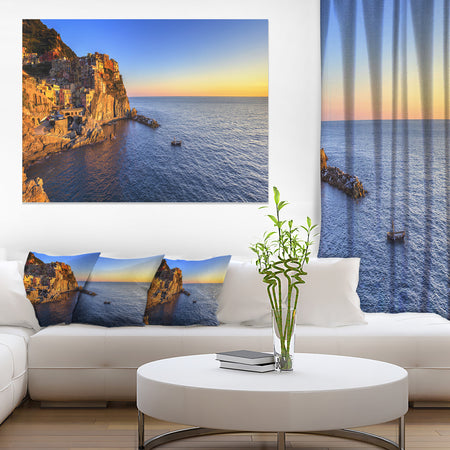 Manarola Village Beach Panorama - Oversized Landscape Wall Art Print