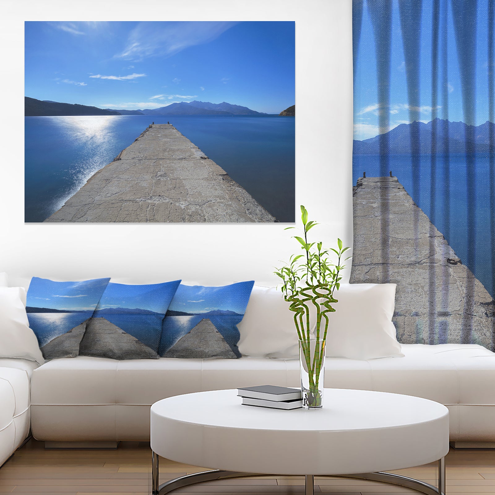 Elba Island Pier and Capanne Mountain - Oversized Landscape Wall Art Print