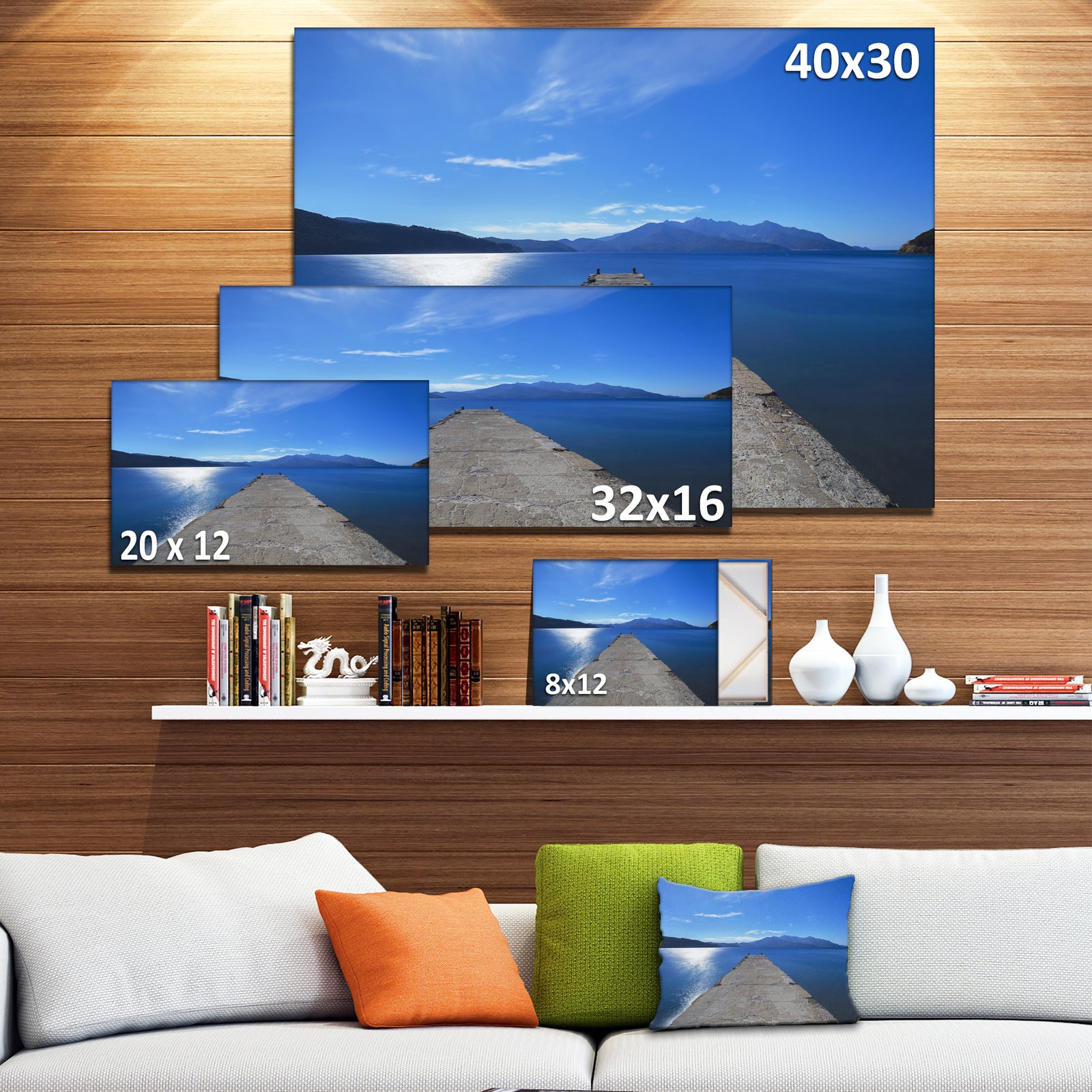Elba Island Pier and Capanne Mountain - Oversized Landscape Wall Art Print