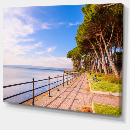 Promenade and Pine Trees in Italy - Oversized Landscape Wall Art Print