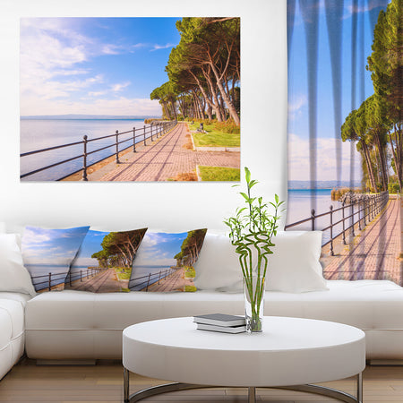 Promenade and Pine Trees in Italy - Oversized Landscape Wall Art Print