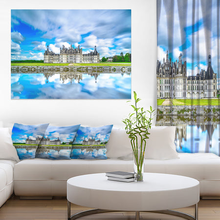 Chateau De Chambord Castle in Blue - Oversized Landscape Wall Art Print