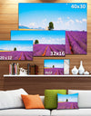 Remote House and Tree in Lavender Field - Oversized Landscape Wall Art Print