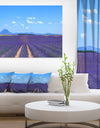 Lavender Blooming Fields and Trees - Oversized Landscape Wall Art Print