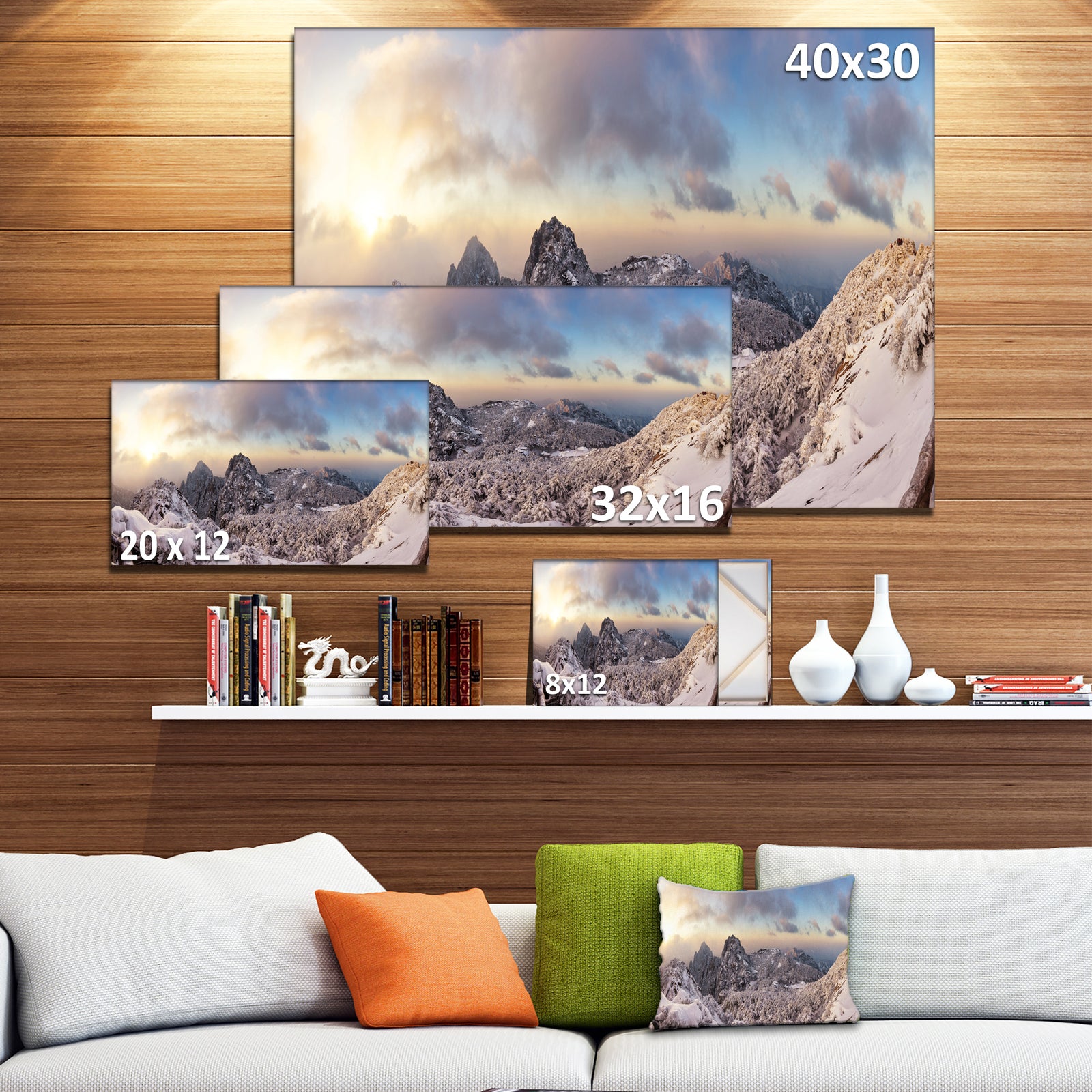 Huangshan Hill Snow in Winter - Oversized Landscape Wall Art Print