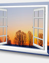 Window to Sunset over the Snow - Oversized Landscape Wall Art Print