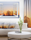 Window to Sunset over the Snow - Oversized Landscape Wall Art Print