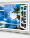 Window Open to Cloudy Blue Sky - Oversized Landscape Wall Art Print